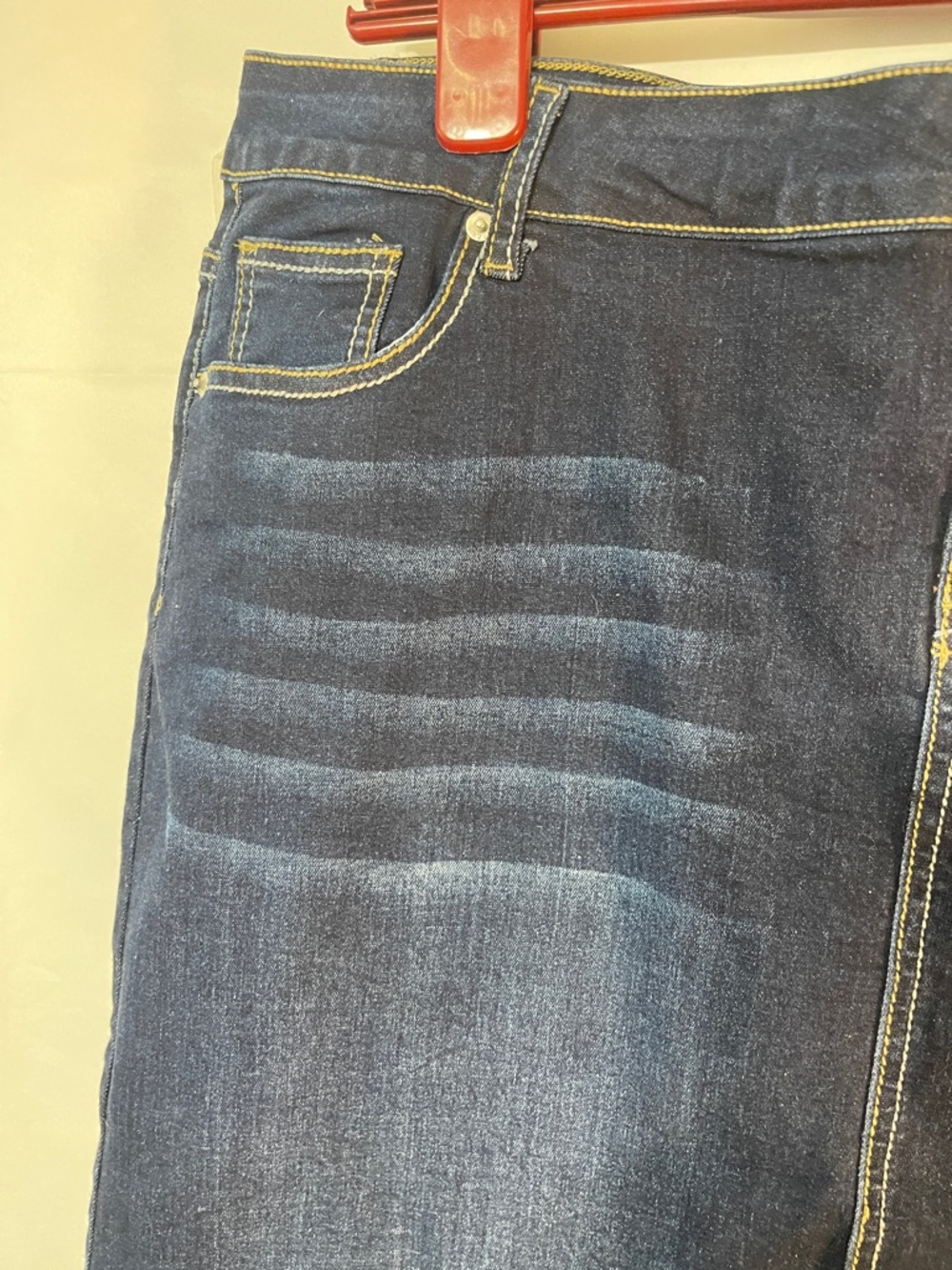 Dark Blue Denim Pencil Skirt - Picture 3 of 12